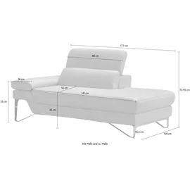 Egoitaliano Ottomane »Princess, elegantes Designsofa mit erstklassigem Sitzkomfort,«, inkl. verstellbarem Kopfteil und edle Designmetallfüße schwarz