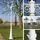 vidaXL Gartenlaterne 3-flammig Aluminium 215 cm inkl. E27 weiß