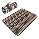 FANSU Strandmatte Outdoor Picknickdecke Wasserdicht Picknickdecke Stranddecke Sandfrei, Waschbare Stranddecke für Picknick,Strand,Camping (200x150cm,Schwarz)