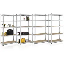 Juskys Lagerregal Metall 180 x 90 x 40 cm Silber