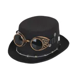 Erwachsene Steampunk Zylinder Schwarz Brille Gears Comicon Kostüm