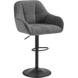 Woltu Barhocker höhenverstellbar drehbar Chenille Cord Metall 1 St grau