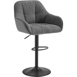 Woltu Barhocker höhenverstellbar drehbar Chenille Cord Metall 1 St grau