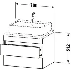 Duravit Waschtischunterschrank 2 Auszüge 70 x 51,2 x 54,8 cm Grau Matt