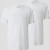 s.Oliver T-Shirt, (2 tlg.), unifarben - im Doppelpack, weiß