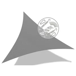 VOUNOT Sonnensegel Dreieckig mit Befestigung Set, 3x3x3m, Grau