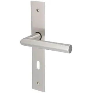 Alpertec BB-Langschildgarnitur Piatto Edelstahl silber eckig