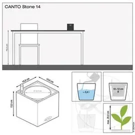 LECHUZA Canto Stone 14 Komplettset 14 x 14 x 13,5 cm quarzweiß