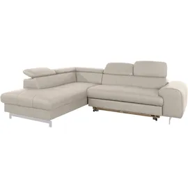 Cotta Ecksofa »Chef L-Form«, mit Kopfteilverstellung, wahlweise mit Bettfunktion beige