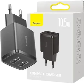 Baseus Compact Quick Charger 2x USB 10.5W (black)