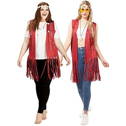 Fransenweste "Hippie", dunkelrot