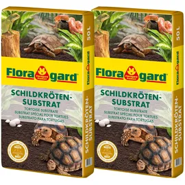 Floragard Schildkrötensubstrat 2x50l - natürliche Einstreu ohne Dünger - für Landschildkröten u. andere Reptilien - für Frühbeet, Überwinterung und für Terrarien - 100l