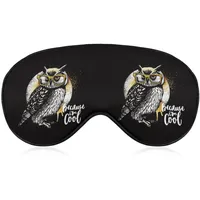 Lustige Schlafmaske für Damen und Herren, goldene und silberne Eulenmond-Motiv, weiche Augenbinde, Augenmaske zum Schlafen, verstellbares elastisches Band, Verdunkelungs-Schlafabdeckung, Augenschutz