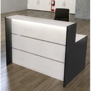 Kerkmann Empfangstheke BARI gerade, weiß, anthrazit 140,0 x 95,0 x 112,0 cm