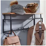 FineBuy Wandgarderobe FB76206 71 x 29 x 20 cm Braun