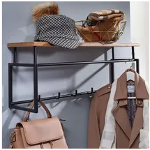 FineBuy Wandgarderobe FB76206 71 x 29 x 20 cm Braun