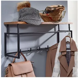 FineBuy Wandgarderobe FB76206 71 x 29 x 20 cm Braun