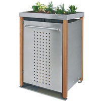 Mülltonnenverkleidung Typ-LW, 1x 240l, Türfarbe Edelstahl