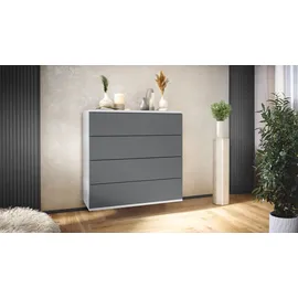 Vladon Pavos V3 76 x 76 x 35 cm Weiß matt / Anthrazit matt