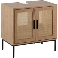 Wohnling Waschbeckenunterschrank eiche optik B/H/T: ca. 60x60x40 cm freistehend,