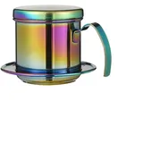 Vietnamesischer Kaffeefilter, Edelstahl-Kaffee-Mokka-Tropfer, Kaffee-Tropffilter, wiederverwendbarer Kaffeefilter, Kaffeefilter-Set (Regenbogen)
