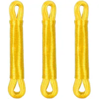 Relaxdays Wäscheleine 3er Set, 20m, PVC Wäscheseil mit Polyesterkern,