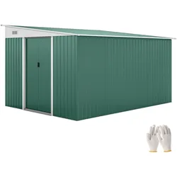 Outsunny Geräteschuppen Metall 19,4m³ 280x345x201cm mit Pultdach und Doppelschiebetüren