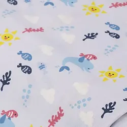 Bio-Baumwollstoff "Delfin & Freunde", hellblau-color