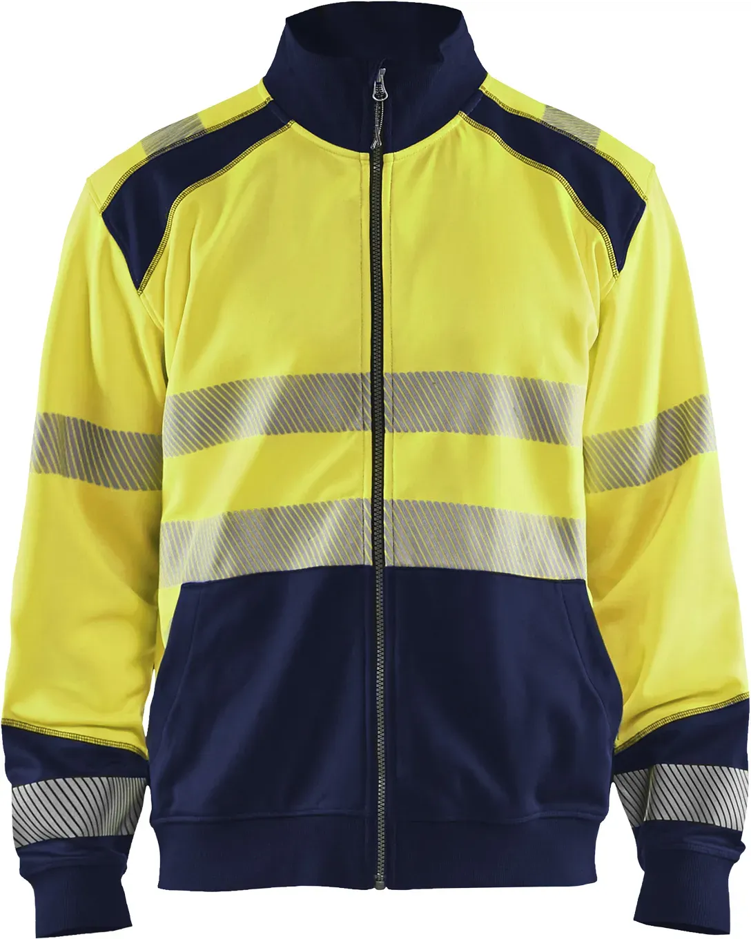Blakläder High Vis Sweatshirt mit Reißverschluss 3558 2528 in zwei Farben - gelb/marineblau - S