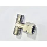 GOK T-Stück Abzweig Doppelanschluss 1/4 LH Verbinder für Gasschlauch Druckminderer Regler Verbindungsstück