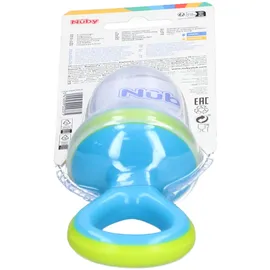 Nûby Nuby ID5397AQUA Fruchtsauger Nibbler mit Schutzkappe, Blau