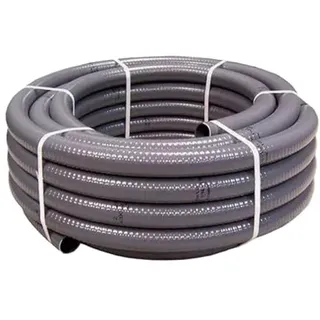 PVC Schlauch Ø 50mm außen flexibler Druckschlauch 1 Meter Poolverrohrung Druckleitung in grau - Robuster Klebeschlauch für Schwimmbad Teich und Pool bis 6 bar druckfest - Langlebig und UV-beständig