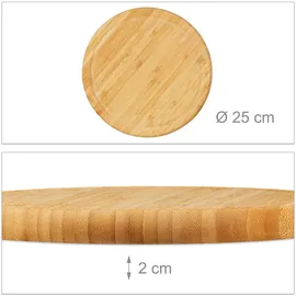 Relaxdays Frühstücksbretter Natur 25,0 cm 6-tlg.