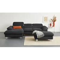 Cotta Ecksofa "Driver L-Form", schwarz, B:268cm H:73cm T:169cm, LEDER