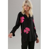 Aniston SELECTED Longbluse Gr. 46, schwarz-pink-grün, , 15206936-46