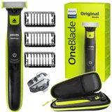 PHILIPS OneBlade QP2724/10 Rasiererset + Etui, Schwarz/Grün