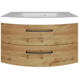 WELLTIME Waschbeckenschrank WELLTIME "Chicago", braun (wotaneiche), B:100cm H:59cm T:50cm, MDF, Schränke, Waschbeckenunterschrank, Badmöbel, Waschtisch, Breite 100 cm, mit Softclose