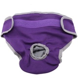 Hundewindeln für Hündinnen, Waschbar Schutzhose Hundewindeln Robuste und Wiederverwendbare Hund Hygieneunterhose aus Baumwolle mit Magictape für Weibliche Haustiere Hunde Welpen(lila XL)