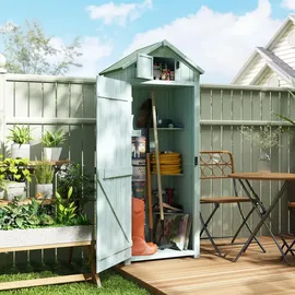 Outsunny Gartenschrank 0,77 x 0,54 m Hellblau+Grün
