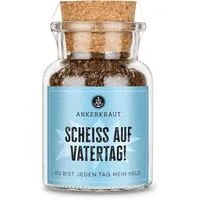 Ankerkraut 'Scheiß auf Vatertag' Gewürz, Meersalz mit Rauch-Aroma zum Würzen deiner Gerichte, Pasta, Kartoffeln & Co mit Aroma kochen, Geschenk zum Vatertag mit Humor, 75 g im Korkenglas