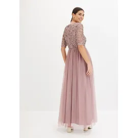 bonprix Abendkleid Tüll Pailletten Rosa 40