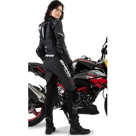 SHIMA Miura RS Damen 1-Teiler Motorrad Lederkombi, schwarz/weiß, 42