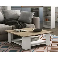 TemaHome »Square« Kaffeetisch Weiß mit Eiche 67x31x67 cm