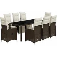 vidaXL Garten-Bistro-Set 9-tlg. Braun
