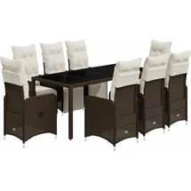 vidaXL Garten-Bistro-Set 9-tlg. Braun
