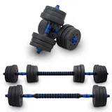 Lacestone 2in1 Hantelset Kurzhantel Langhantel Set Hanteln Krafttraining 20KG