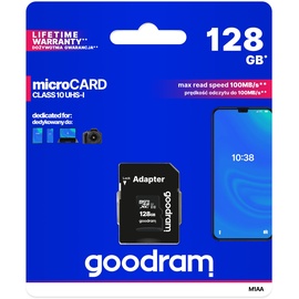 goodram microSDXC 128GB Class 10 UHS-I + SD-Karten