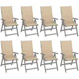 vidaXL Gartenstuhl 69 x 69 x 110 cm beige/grau 8 St.