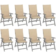 vidaXL Gartenstuhl 69 x 69 x 110 cm beige/grau 8 St.