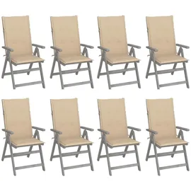 vidaXL Gartenstuhl 69 x 69 x 110 cm beige/grau 8 St.